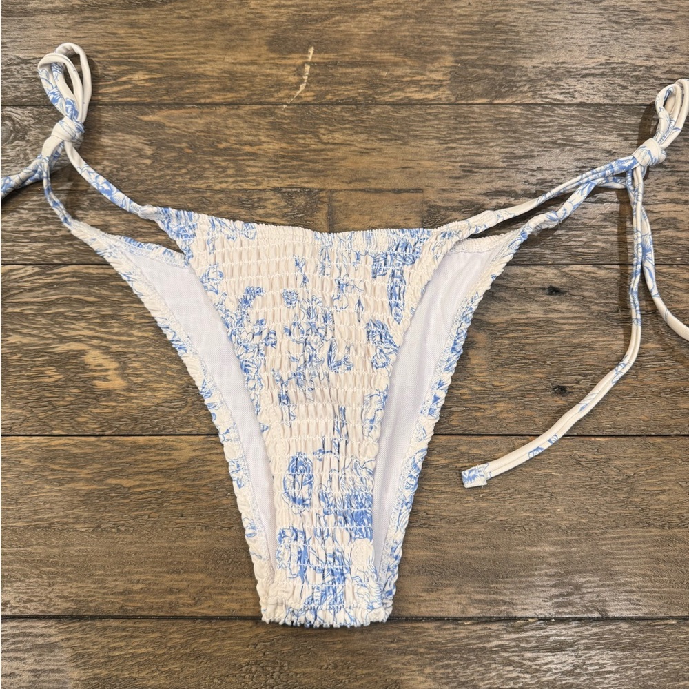 SHEIN Blue and White Bikini Bottom